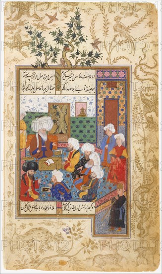 The Great Abu Sa'ud Teaching Law, Folio from a Divan of Mahmud 'Abd-al Baqi, mid-16th century.