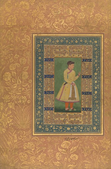 Portrait of Zamana Beg, Mahabat Khan, Folio from the Shah Jahan Album, recto: ca. 1610; verso: ca. 1530-40.