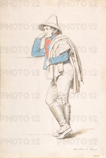 Study of a Roman Coachman, early 19th century.