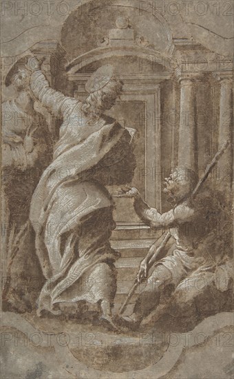 Saints Peter and John Healing a Cripple at the Gate of the Temple, 1501-47.