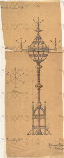 Designs for [Gas?] Lights for a Church, ca. 1880.