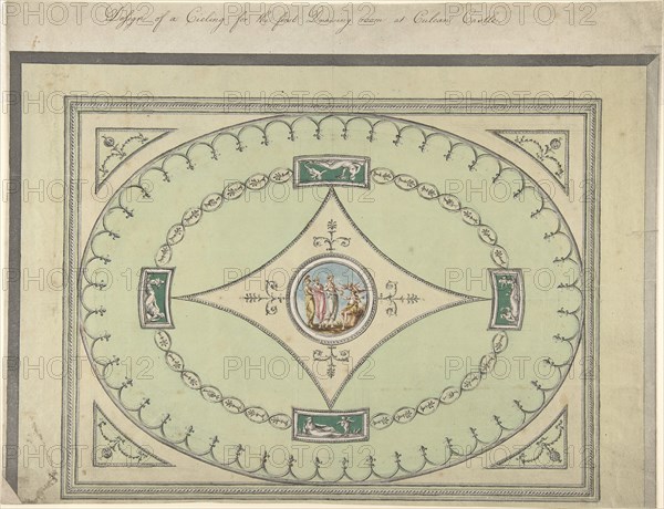 Design for a Ceiling for the First Drawing Room at Culzean Castle, Ayrshire, 1779-82.