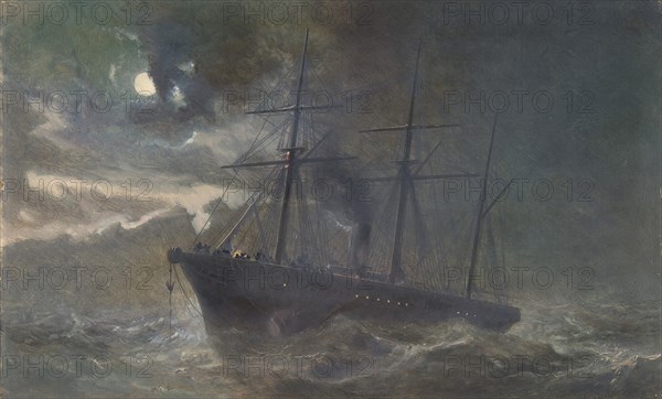 The Albany Buoying a Bight of the Cable of 1865 on the Night of August 26th, 1866, 1866.