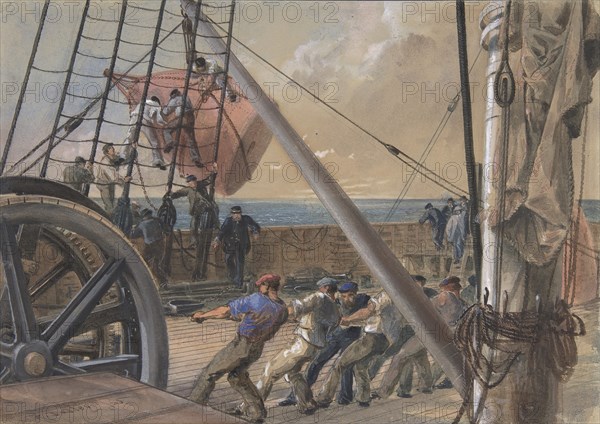 Getting Out One of the Large Buoys for Launching, August 2nd, 1865, 1865.