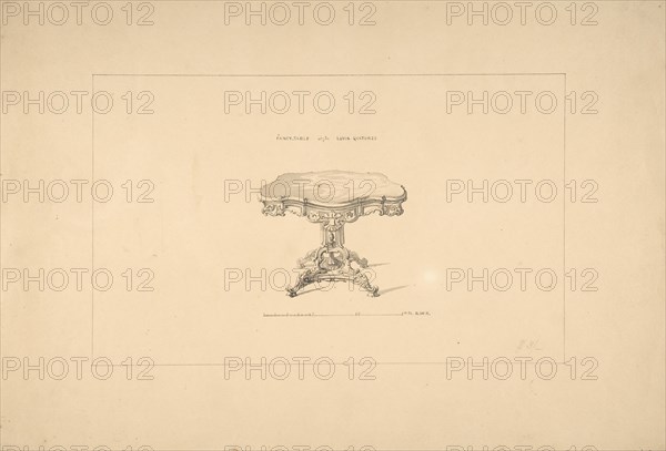 Design for a Fancy Table, Louis Quatorze Style, 1835-1900.