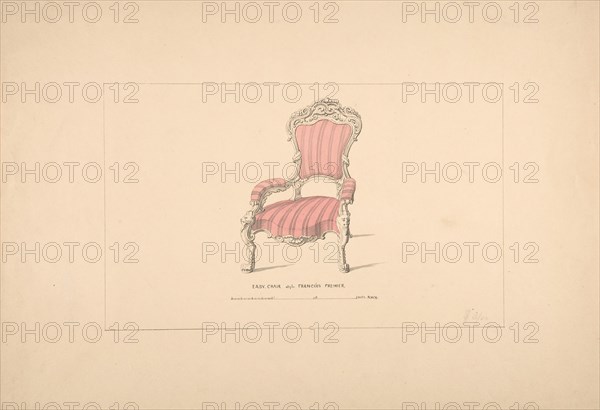 Design for Easy Chair, François Premier Style, 1835-1900.