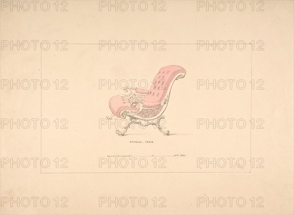 Design for Spanish Chair, 1835-1900.