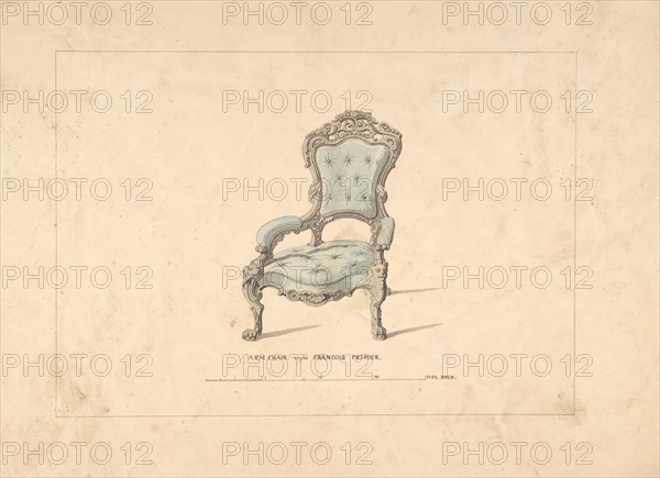 Design for Armchair, François Premier Style, 1835-1900.
