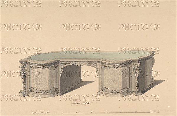 Design for Library Table, 1835-1900.