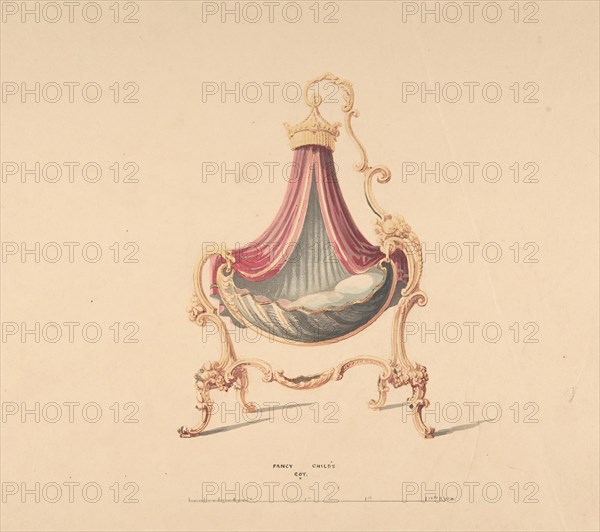 Design for Fancy Child's Cot, 1830-1900.