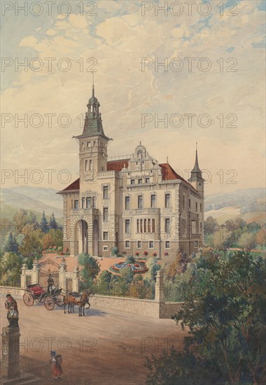 View of a Swiss Villa, 1896.