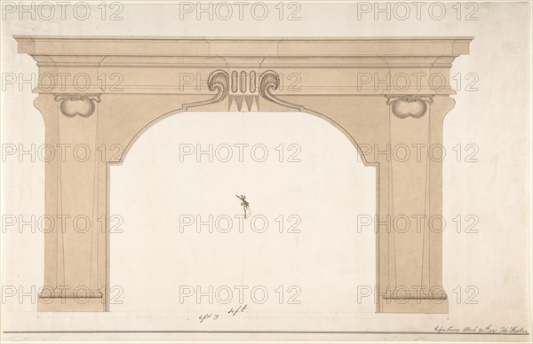 Design for a fireplace, 1827.