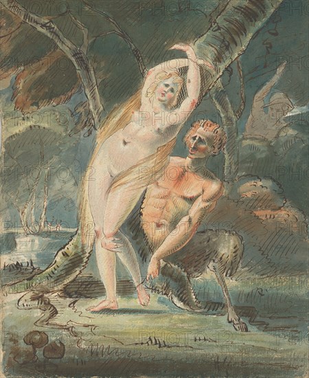 Amymone (?) with a Lecherous Satyr, 1770-80.