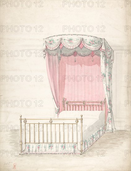Design for a Bed and Canopy, 1841-1917.