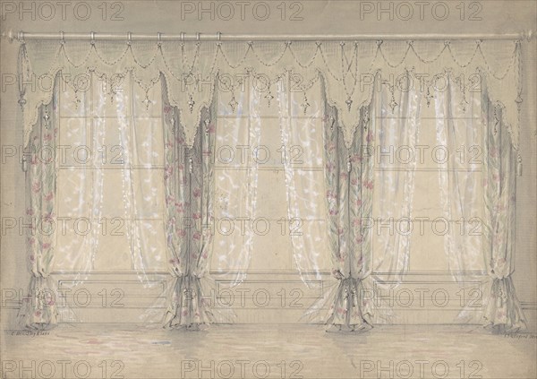 Design for a Wall with Three Windows, 1841-84.