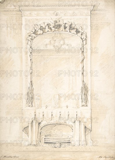 Design for a Fireplace and Mirror, 1841-84.