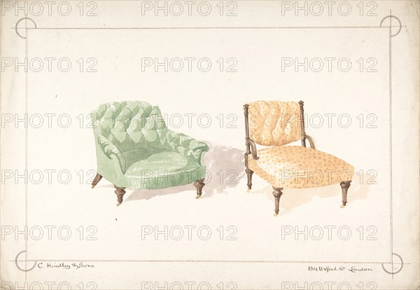 Designs for Two Chairs, 1841-84.