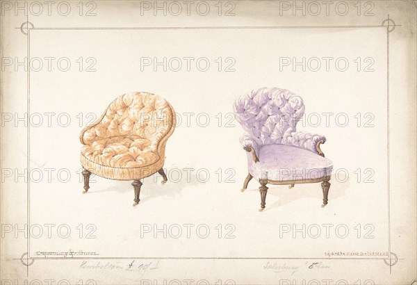 Designs for Two Chairs, 1841-84.