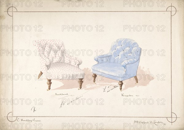 Designs for Two Chairs, 1841-84.