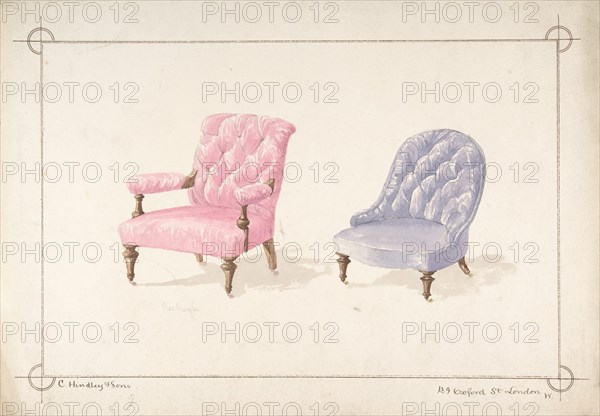 Designs for Two Chairs, 1841-84.