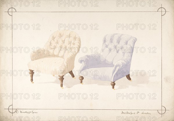 Designs for Two Chairs, 1841-84.