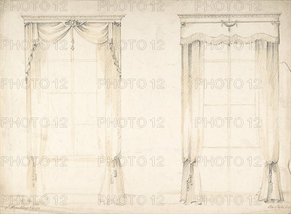 Designs for Two Sets of Curtains, 1841-84.