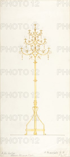 Design for Church Lamp Stand, 1889.