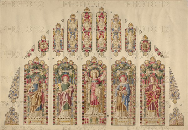 Design for a Multi-paned Stained-glass Window, Church of the Divine Paternity, New York, ca. 1898.