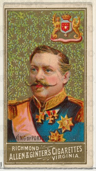 King of Portugal, from World's Sovereigns series (N34) for Allen & Ginter Cigarettes, 1889.