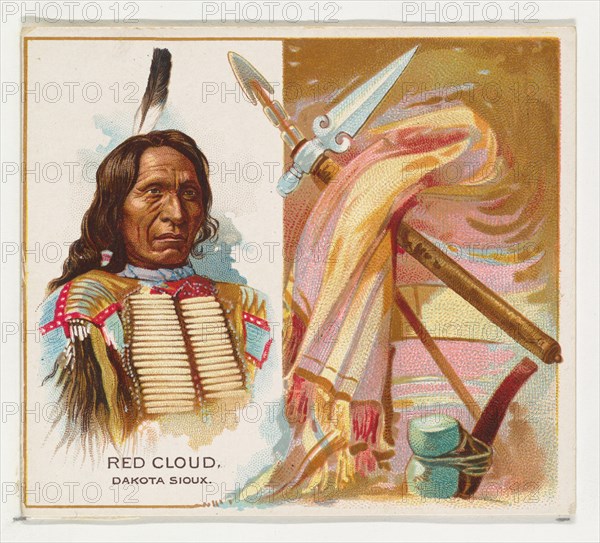Red Cloud, Dakota Sioux, from the American Indian Chiefs series (N36) for Allen & Ginter Cigarettes, 1888.