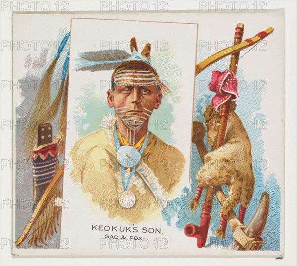 Keokuk's Son, Sac & Fox, from the American Indian Chiefs series (N36) for Allen & Ginter Cigarettes, 1888.