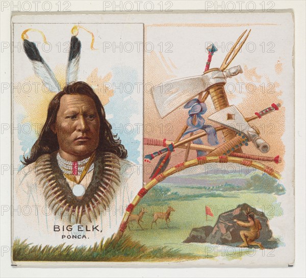 Big Elk, Ponca, from the American Indian Chiefs series (N36) for Allen & Ginter Cigarettes, 1888.
