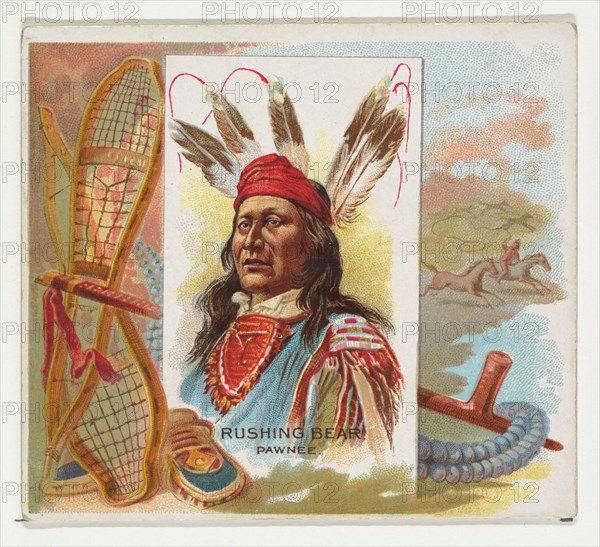 Rushing Bear, Pawnee, from the American Indian Chiefs series (N36) for Allen & Ginter Cigarettes, 1888.
