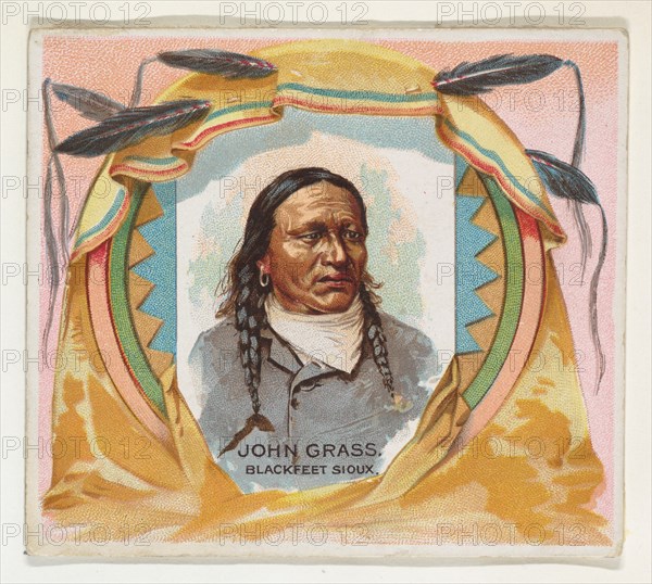 John Grass, Blackfeet Sioux, from the American Indian Chiefs series (N36) for Allen & Ginter Cigarettes, 1888.