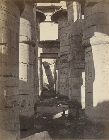Haute-Egypt, Salle Hypostyle à Karnak, ca. 1870.