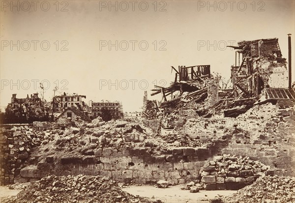 Neuilly Bombarded. General View of the rue de Chezy, 1871.