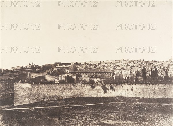 Jérusalem, Enceinte du Temple, Vue générale de la face Est, Pl. 1, 1854.