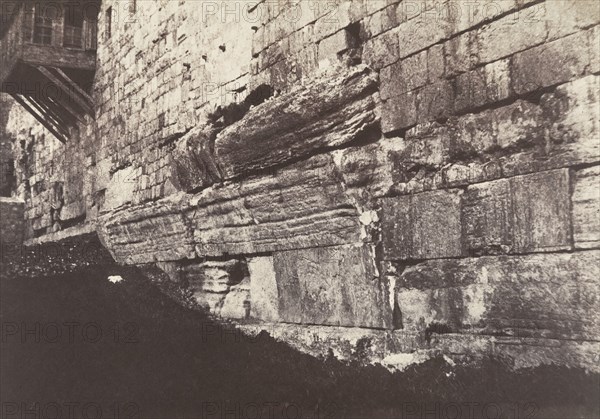 Jérusalem, Enceinte du Temple, Arche du Pont Salomonien qui reliait Moria à Sion, 1854.