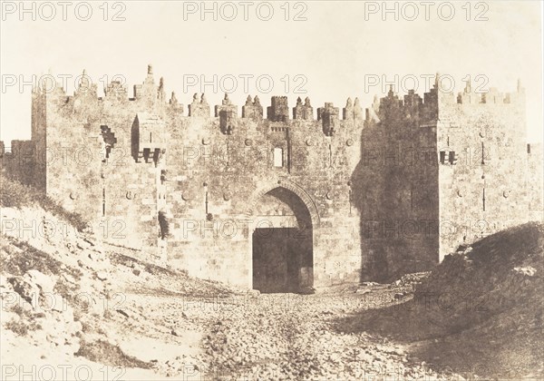 Jérusalem, Porte de Damas, Vue extérieure, 1854.