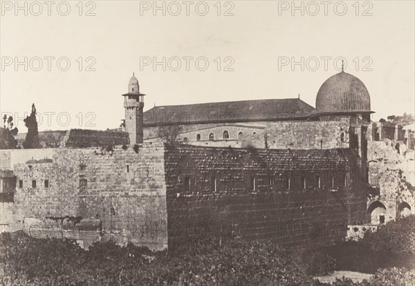 Jérusalem, Enceinte du Temple, Face sud de l'angle Sud-Est, 1854.