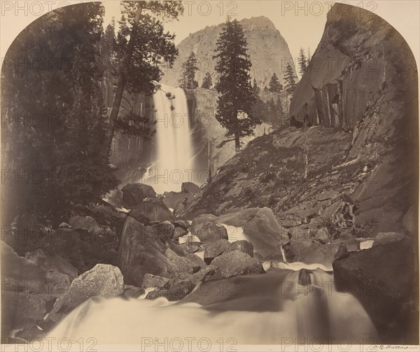 Mt. Broderick in Distant Centre, Piroyac, Falling Chrystals, Vernal Fall, 1861.