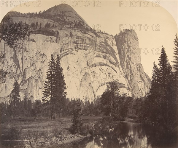 North Dome on left - Royal Arches - Washington Column, 1861, Yosemite.
