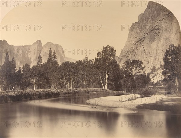 River View, Down the Valley, Cathedral Rock on Left, 1861, Yosemite.