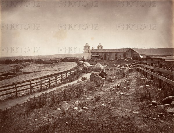 Santa Barbara and Mission Church, 1876, printed ca. 1876.