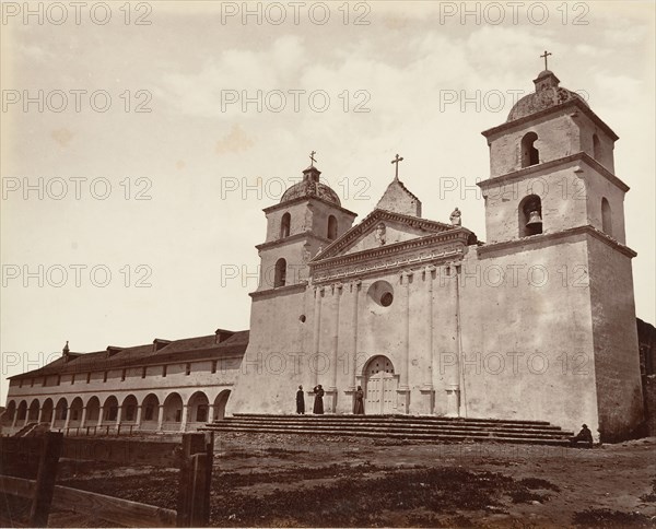 Old Mission Church, Santa Barbara, 1876, printed ca. 1876.