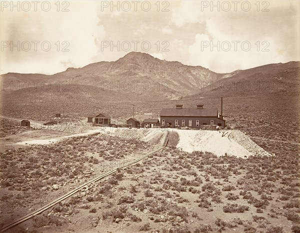 Buildings of Sutro Tunnel, 1875, printed ca. 1876.