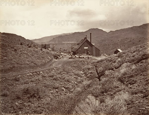 Sutro Tunnel Shaft No. 3, 1875, printed ca. 1876.