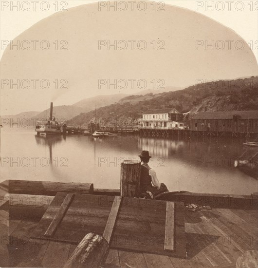 Sausalito from the N.P.C.R.R. Wharf, Looking South, ca. 1868.