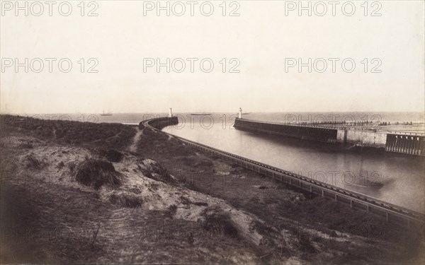 [Entrance to the Port of Boulogne], 1855.