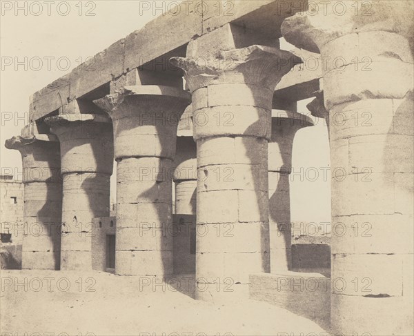 Louksor (Thèbes). Construction Centrale - Grande Colonnade, 1851-52, printed 1853-54.